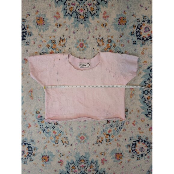 Totally Blown Handmade Pink Distressed Crop Top Size Small - Picture 6 of 7